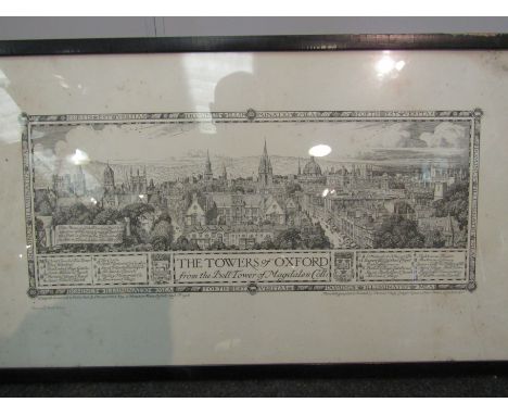 Printed in 1908 'The Towers of Oxford' photolithograph print