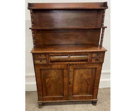 Small William IV chiffonier in mahogany Ht 124cm D 27cm W 80cm