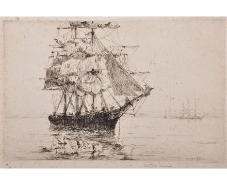 Arthur John Trevor Briscoe (1873-1943) British. "Cutty Sark", Etching, Signed and numbered 45/70, Unframed, 7" x 11".