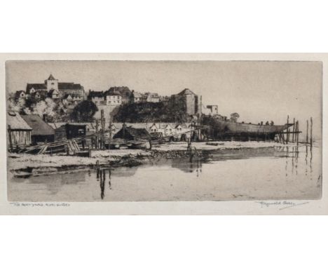 Reginald Green (19th - 20th Century) British. "The Boat Yard, Rye, Sussex", Etching, Signed and Inscribed in Pencil, 4" x 9".