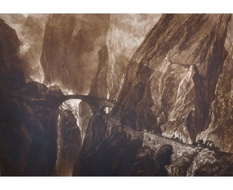 Frank Short (1857-1945) British. "Via Mala", after J M W Turner, Etching, Signed and Inscribed 'To Dr Henry Power' in Pencil,