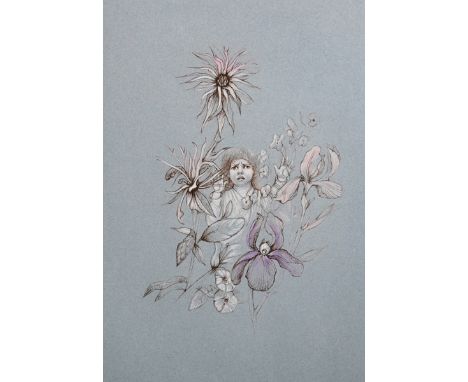 Leonor Fini (1907-1996) Argentinean. A Young Child with Flowers, Lithograph, Signed in Pencil, 18" x 12", and another by the 