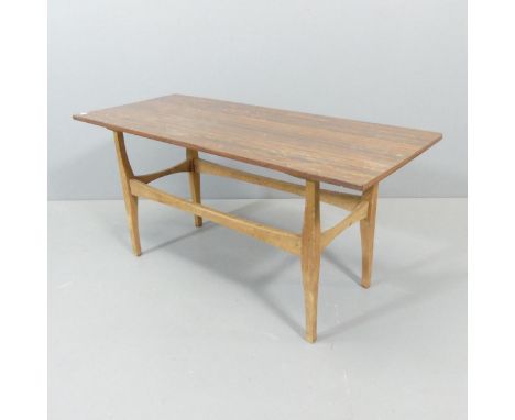A Danish Modern teak and rosewood veneered coffee table. 103x48x43cm. 