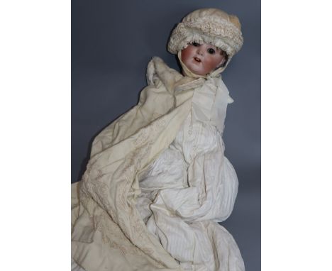 A German character bisque head baby height 16in.