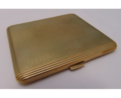 9ct gold engine turned cigarette case, approx total weight 93.3g