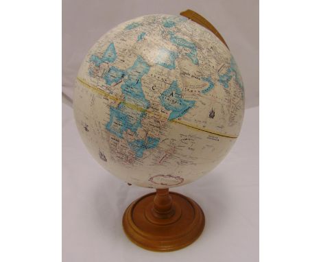 A Replogle The World Classic series Globe mounted on turned wooden stand, 43cm (h)