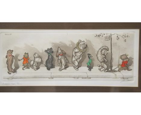 After Boris O'Klein, signed print 'Chackeun Son Tour', 44 x 80 cm. P&amp;P Group 3, (£25+VAT for the first lot and £5+VAT for