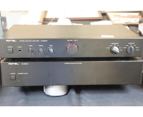 Rotel RC 960BX and RB 960BX stereo control amplifier and stereo power amplifier. P&P Group 3 (£25+VAT for the first lot and £