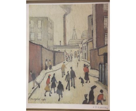 Lawrence Stephen Lowry (1887-1976)unnumbered Ltd Edition print of 850 with gallery blind stamp, Street Scene, signed in penci