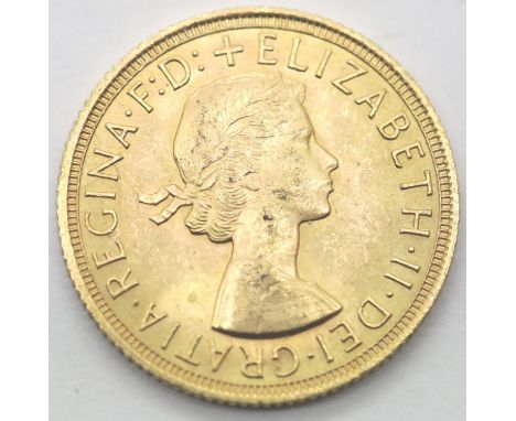 Elizabeth II 1958 full sovereign. P&amp;P Group 1 (£14+VAT for the first lot and £1+VAT for subsequent lots) 