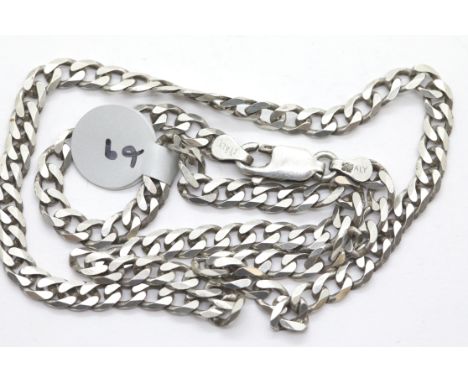 Silver solid 18" curb chain. P&amp;P Group 1 (£14+VAT for the first lot and £1+VAT for subsequent lots) 