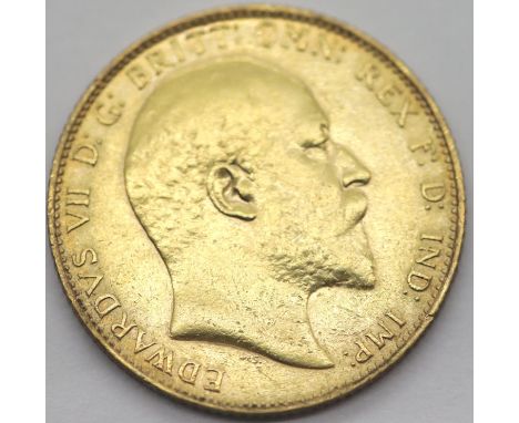 Edward VII 1907 full sovereign. P&amp;P Group 1 (£14+VAT for the first lot and £1+VAT for subsequent lots) 