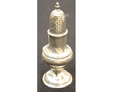Hallmarked silver sugar sifter c1820, makers and other marks rubbed, 84g. P&amp;P Group 1 (£14+VAT for the first lot and £1+V