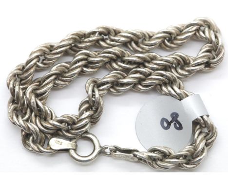Ladies silver 70s rope bracelet. P&amp;P Group 1 (£14+VAT for the first lot and £1+VAT for subsequent lots) 