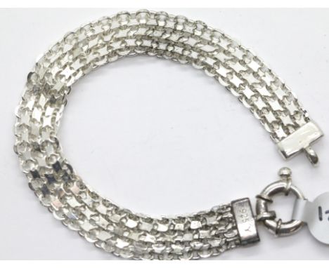 Silver chainmail style 12 mm wide bracelet. P&amp;P Group 1 (£14+VAT for the first lot and £1+VAT for subsequent lots) 