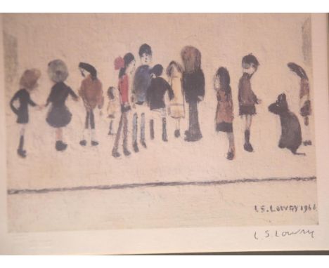 Lawrence Stephen Lowry (1887-1976)un numbered Ltd Edition of 850 print, Group of Children, signed in pencil lower left, with 