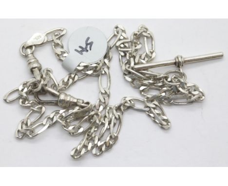 Ladies solid link silver 20" T-bar chain. P&amp;P Group 1 (£14+VAT for the first lot and £1+VAT for subsequent lots) 