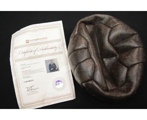 Jeff Hurst signed retro leather football with COA from A1 Sporting Memorabilia. P&amp;P Group 2 (£18+VAT for the first lot an