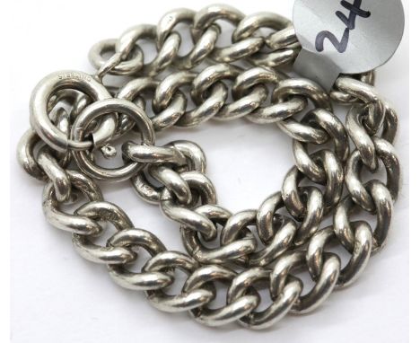 Antique silver watch chain bracelet. P&amp;P Group 1 (£14+VAT for the first lot and £1+VAT for subsequent lots) 
