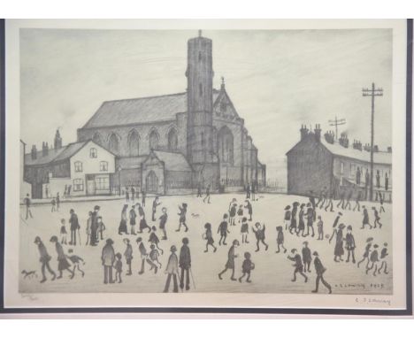 Lawrence Stephen Lowry (1887-1976)Ltd Edition print 306/500, St Marys Beswick, signed in pencil lower left framed in modern c