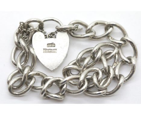 Ladies charm bracelet and padlock and safety chain. P&amp;P Group 1 (£14+VAT for the first lot and £1+VAT for subsequent lots