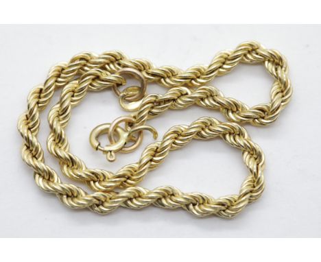 9ct gold rope bracelet, L: 17 cm, 1.9g. P&amp;P Group 1 (£14+VAT for the first lot and £1+VAT for subsequent lots) 
