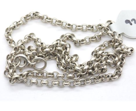 Silver solid link 18" belcher chain. P&amp;P Group 1 (£14+VAT for the first lot and £1+VAT for subsequent lots) 
