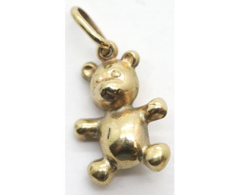 9ct gold 1970s teddy bear charms. P&amp;P Group 1 (£14+VAT for the first lot and £1+VAT for subsequent lots) 