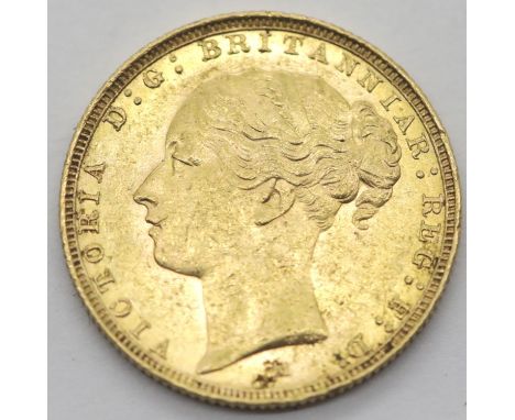 Victoria 1885 full sovereign, Melbourne Mint.P&P Group 1 (£14+VAT for the first lot and £1+VAT for subsequent lots) 