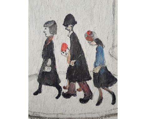Lawrence Stephen Lowry (1887-1976) signed colour print, The Family, signed in pen lower right with Fine Art Trade Guild stamp