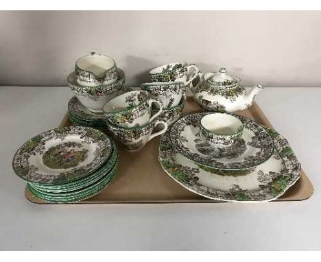 A tray of Copeland Spode Spodes Byron tea china 
