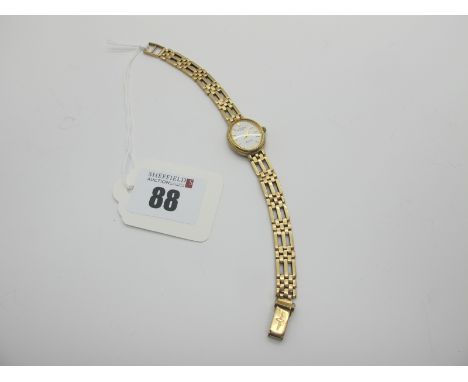 Rotary; A 9ct Gold Cased Ladies Wristwatch, to integral bracelet (overall weight including movement etc 16grams). 