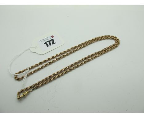 A 9ct Gold Ropetwist Chain, to swivel style clasp (stamped "375", 63cm long (24grams). 