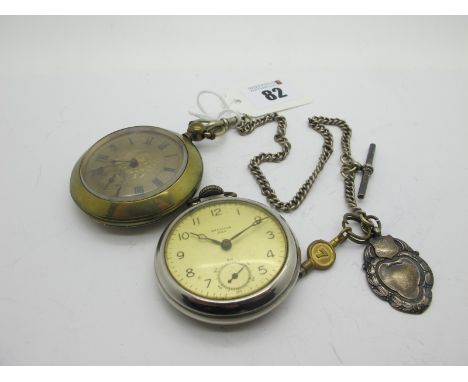 An Openface Pocketwatch, the movement cover engraved "Awarded 2 Prize Medal Exhibitions 1867 and 1878 for Excellency", inside