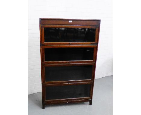 An oak  and glazed Globe Wernicke bookcase, 147 x 87cm