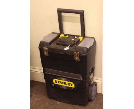 Stanley portable tool box and tools.