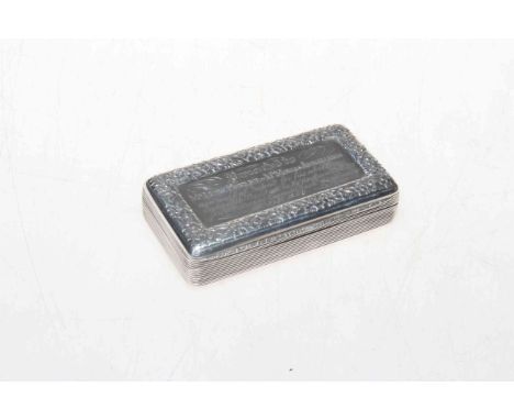 William IV silver presentation snuff box by Thomas Edwards, London 1831.