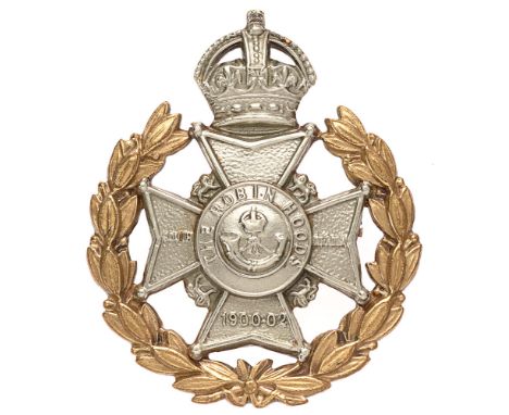 7th (Robin Hood) Bn. Sherwood Foresters post 1908 cap badge for Officers and WOs..  Fine scarce die-cast example of Rifle Bri