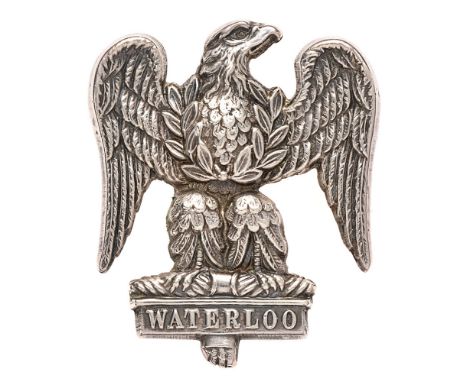 Scottish. 2nd Dragoons (Royal Scot Greys) 1896 HM silver Victorian NCO arm badge.  Fine scarce Birmingham hallmarked Eagle re