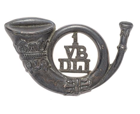 1st  (Stockton on Tees) VB Durham Light Infantry DLI pouch badge circa 1887-1908.  Good very scarce Officer die-cast blackene