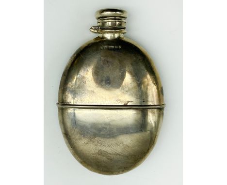 HALLMARKED SILVER HIP FLASK BY DAVID & LIONEL SPIERS 1883AS FOUND APP. SIZE: 12.5cm x 8.5cmAPP. WEIGHT 199g