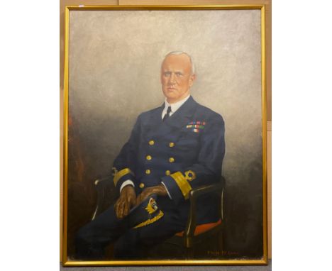 LARGE PORTRAIT OF COMMODORE SIR BERTRAM FOX HAYES K.C.M.G. SIGNED BY F.H. McCANCEAPP.SIZE: 104cm x 133cm