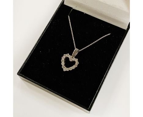 DIAMOND HEART PENDANT WITH 18CT GOLD CHAIN