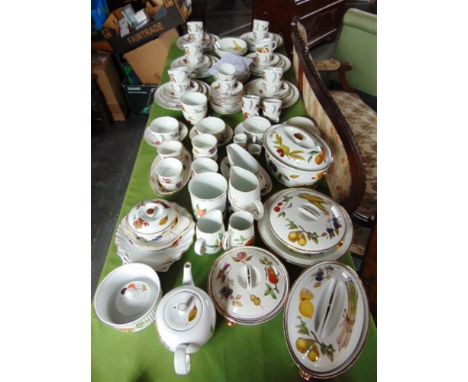 A LARGE COLLECTION OF ROYAL WORCESTER 'EVESHAM' PATTERN CERAMICS, including six setting dinner service, together with further