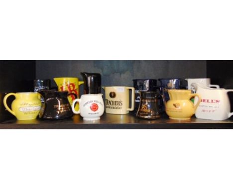 BREWERIANA - THIRTEEN CERAMIC WATER JUGS including Jameson Red Seal Whiskey, Vodka Romanoff and Finlandia.