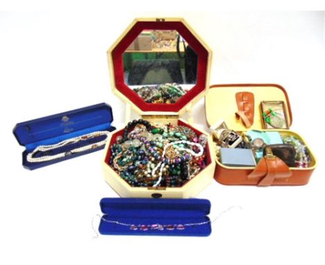 A SILVER CIGARETTE CASE  a silver bangle; a silver locket on chain; a Scandinavian ring and bracelet; and a quantity of costu