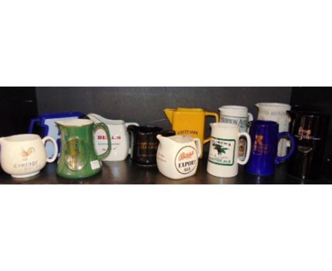 BREWERIANA - TWELVE CERAMIC WATER JUGS including Worthington E, Dartmoor Strong and Cutty Sark Scots Whisky.
