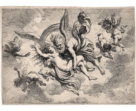 Schut, Cornelis -- Boreas entführt Eurythia. Radierung. 22,5 x 30,7 cm. Hollstein 115. Die Figuren folgen einem Gemälde des P