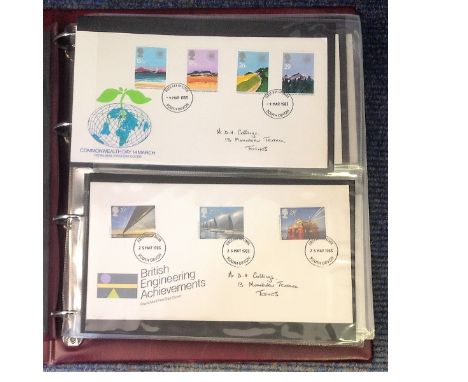 GB postal collection 60 First Day Covers dating 1983-1990 housed in a Royal Mail FDC album interesting covers include The Bri