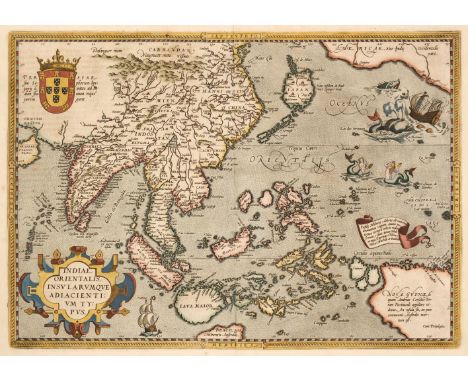 East Indies. Ortelius (Abraham), Indiae Orientalis Insularumque Adiacientium Typus, Antwerp [1595 or later], hand-coloured en